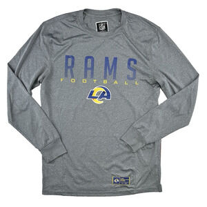 Los Angeles Rams NFL Team Apparel Long Sleeve Gray Shirt Mens S Logo Football